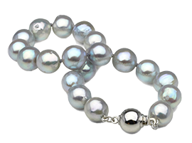 Bracelet de perles Akoya bleues rosées - perles rares - perles de culture